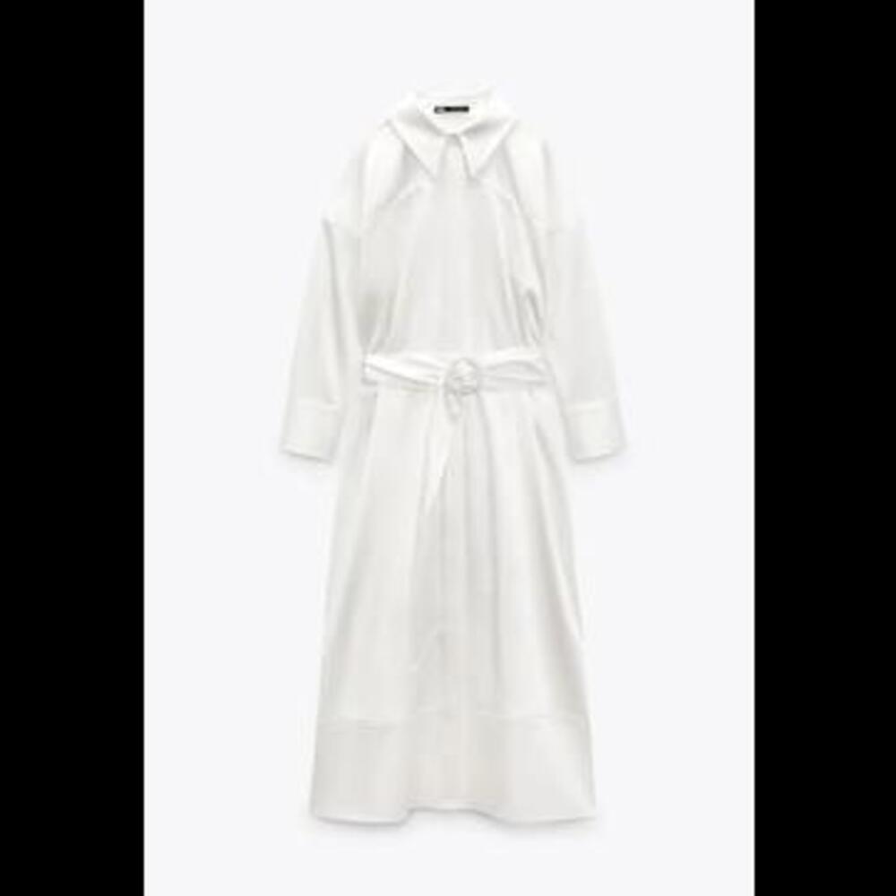 NWT (24) ZARA SATIN EFFECT SHIRT DRESS, M